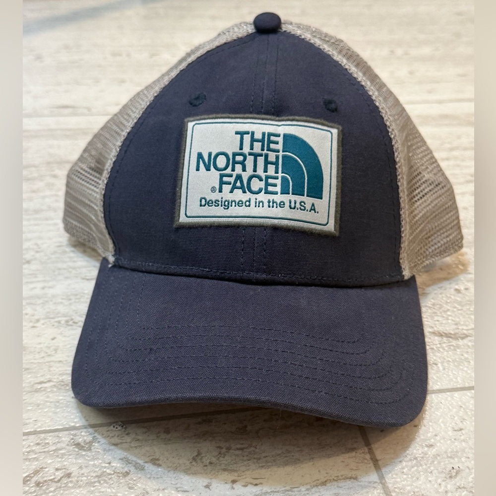 The North Face Navy Front with Tan Mesh Trucker Cap